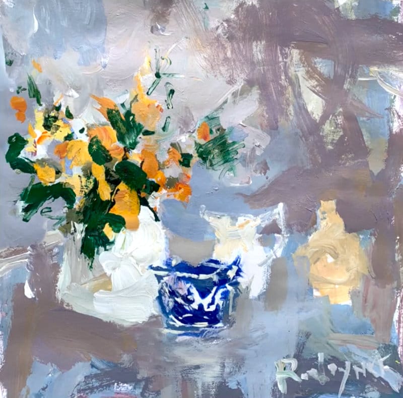 Tips for Painting Loose, Expressive Acrylic Still Life with Flowers