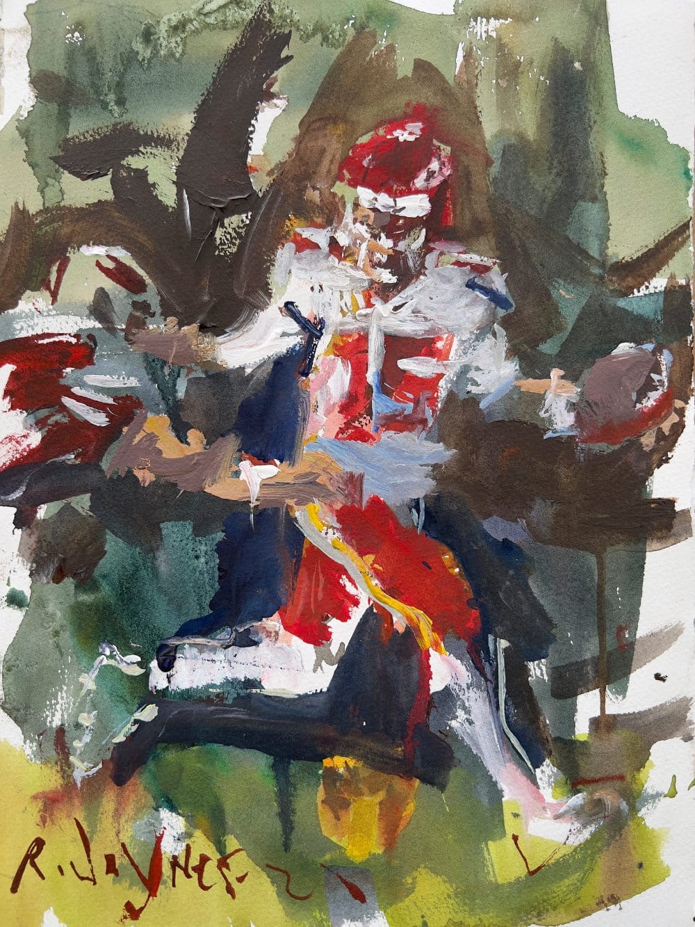 Original painting of Patrick Mahomes wearing Kansas City Chiefs gear