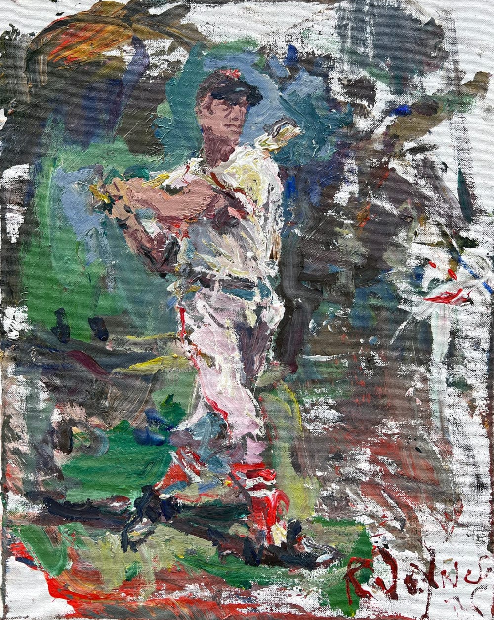 Impressionistic portrait of Johnny Pesky, Red Sox Baseball Legend