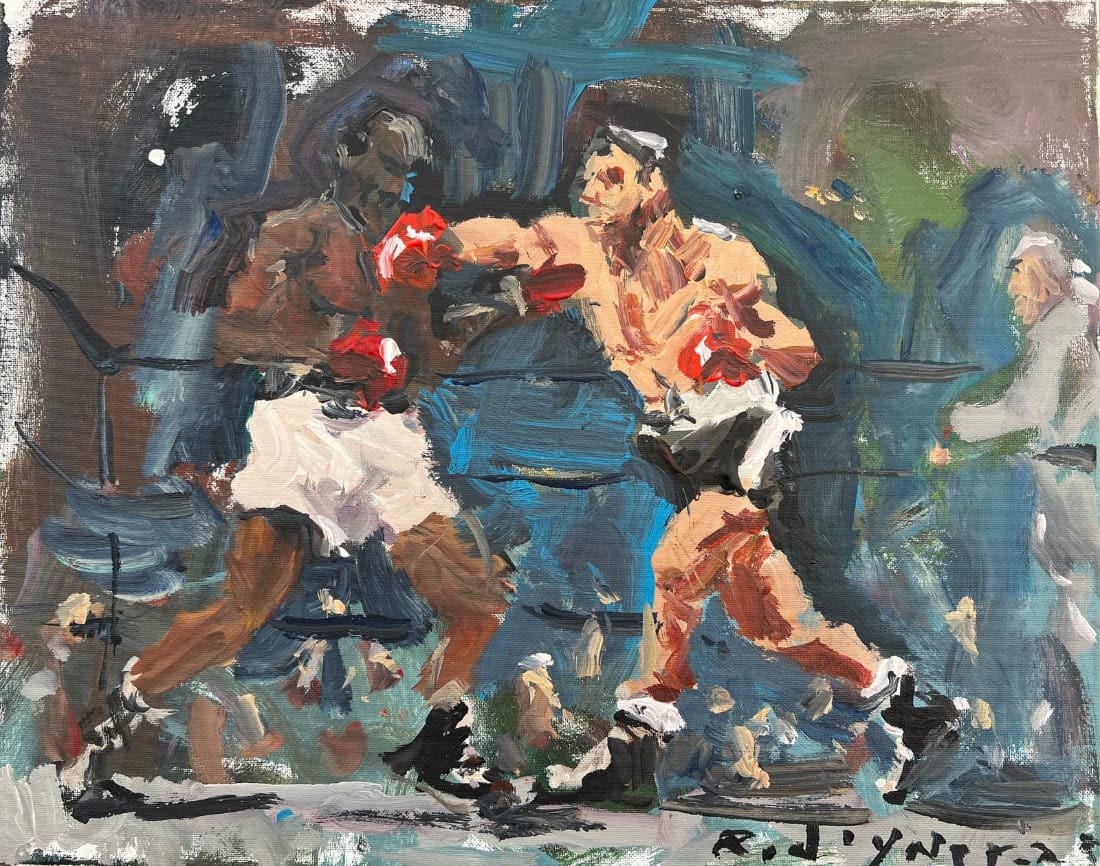Original Man cave art with Boxing legends like Rocky Marciano