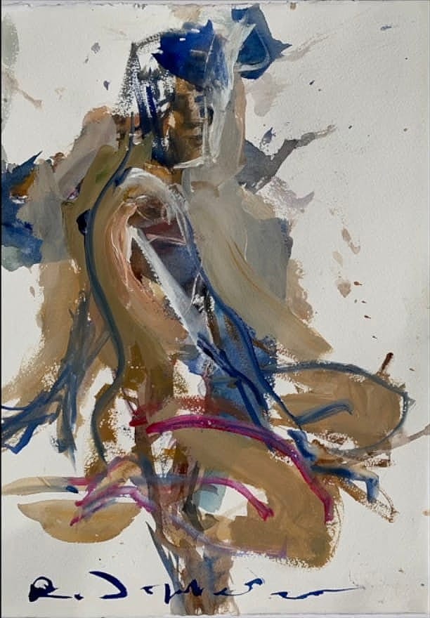 Abstract Mixed Media Figure Painting - demo image