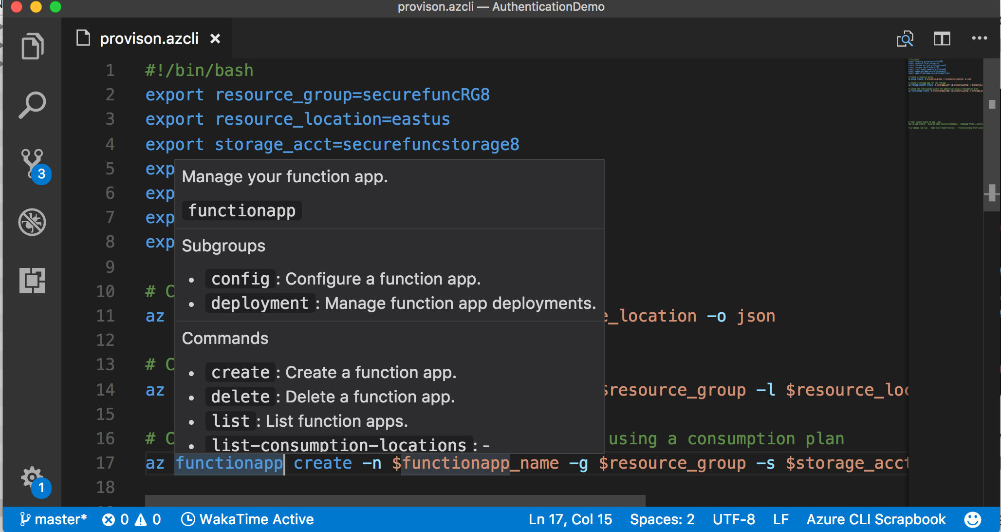 Azure CLI VS Code Extension