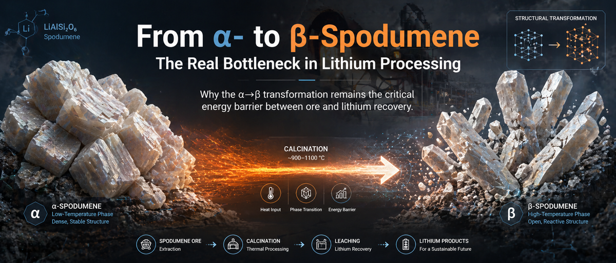 From α- to β-Spodumene: The Real Bottleneck in Lithium Processing