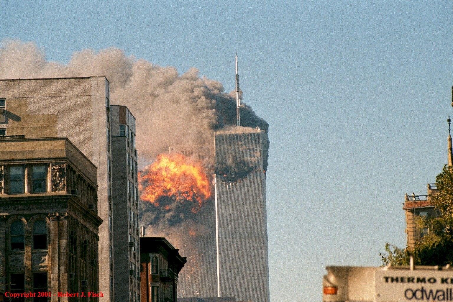 World Trade Center's South tower explosion - 2001