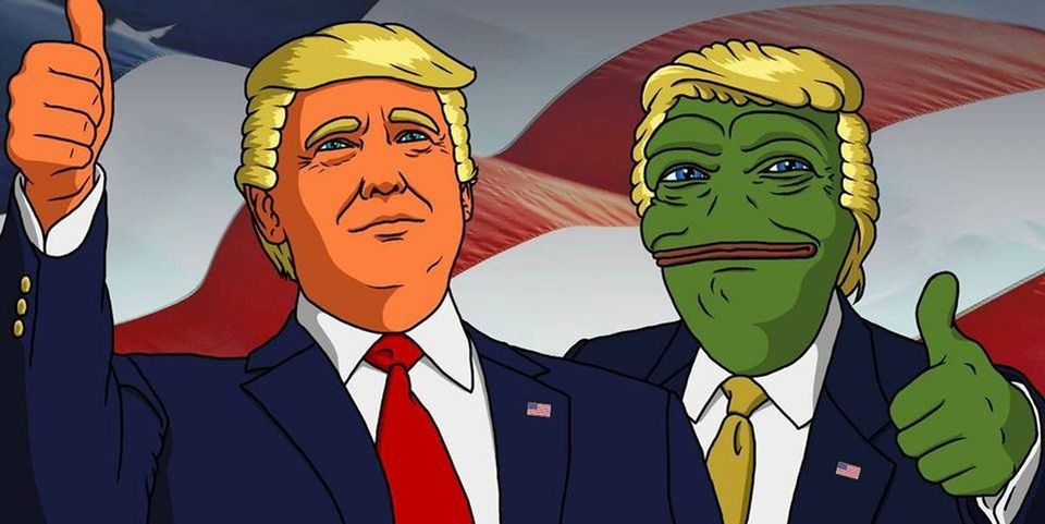 Pepe the Frog runs with Donald Trump's racist supporters
