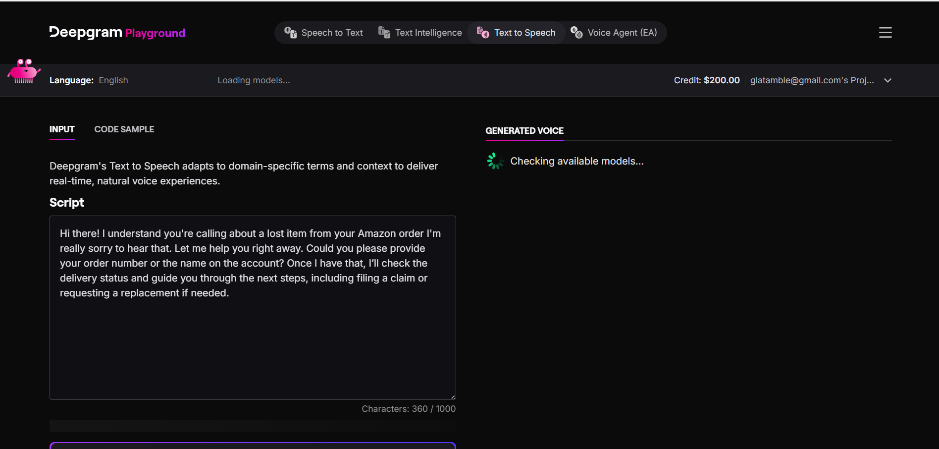 Deepgram Text-to-Speech Model