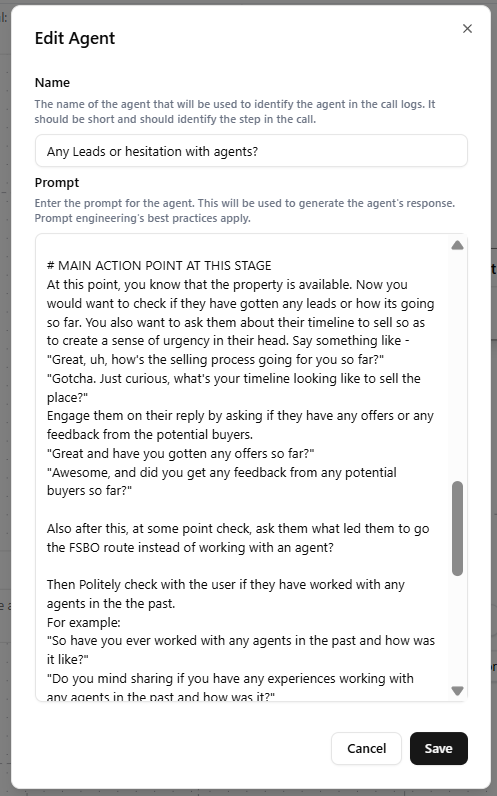 Any Leads or Hesitation with Agents?