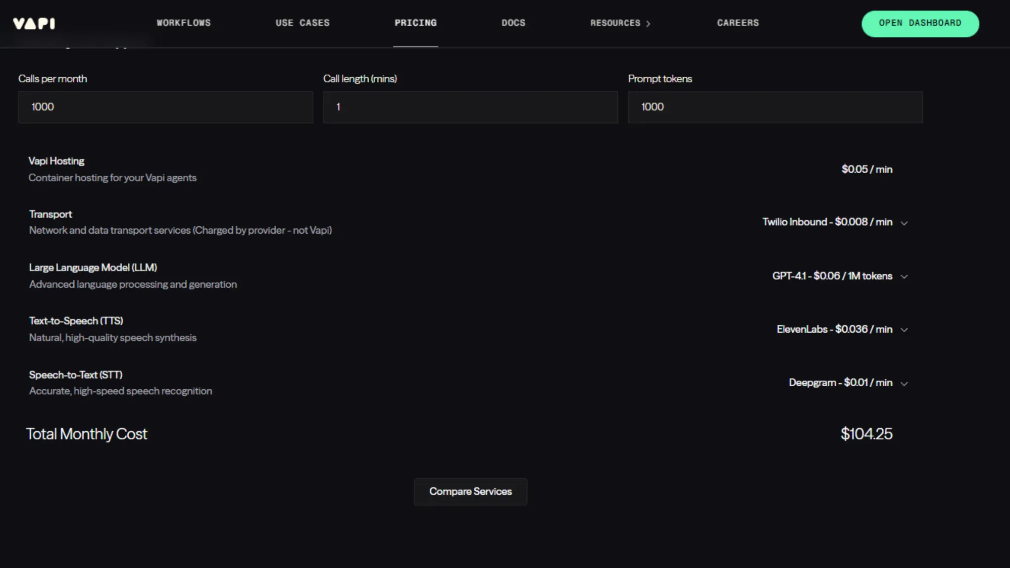 Cost Estimate of Vapi
