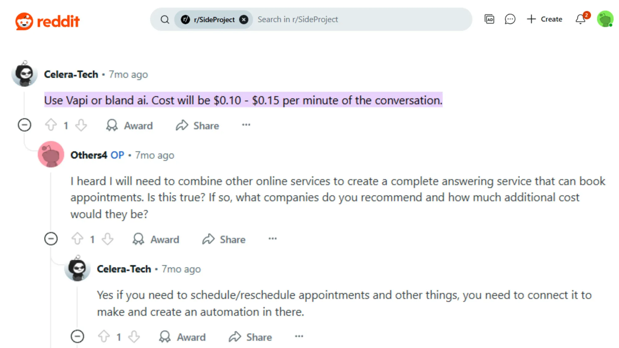 Bland AI Reddit Review Pricing
