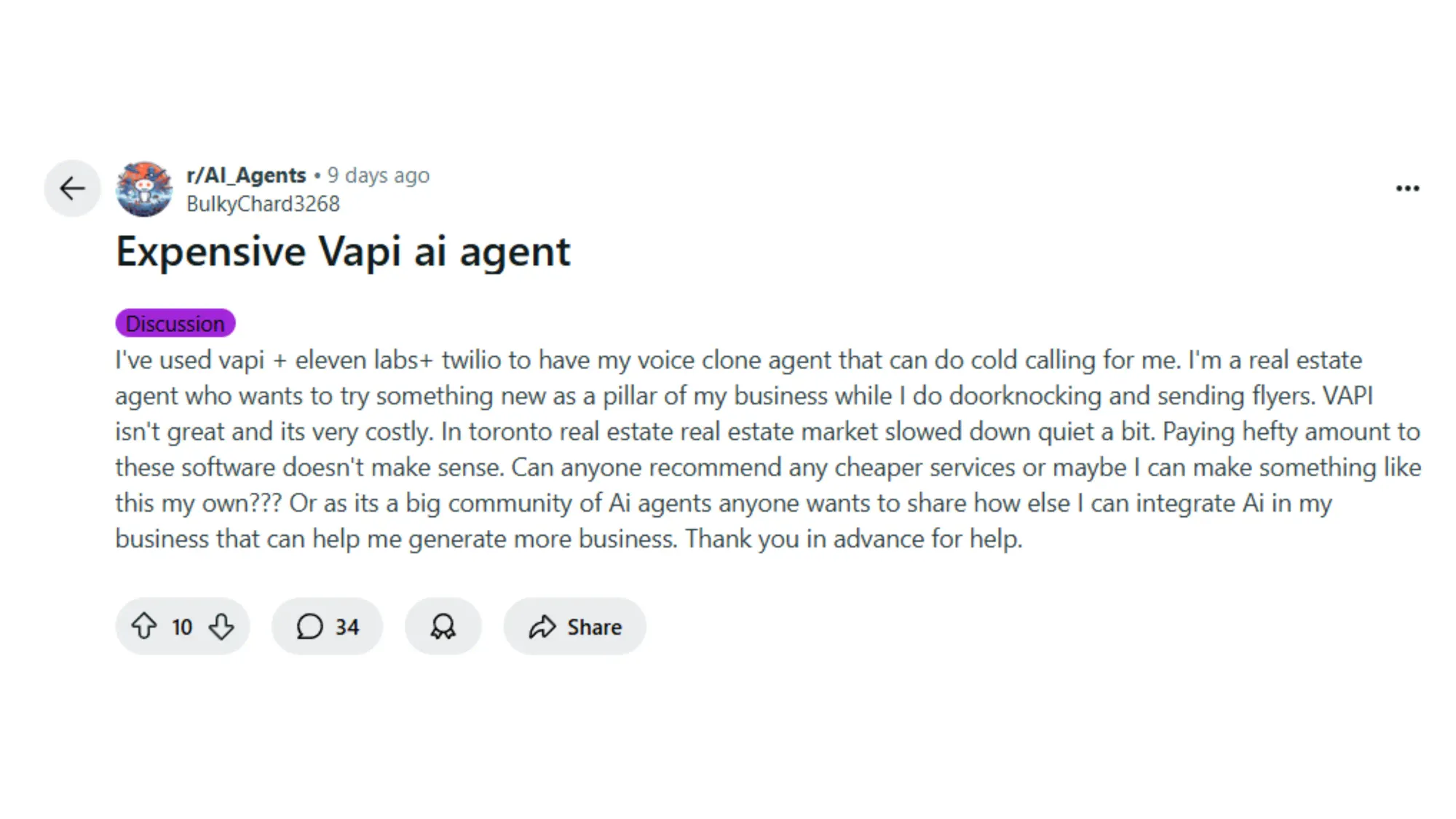Expensive Vapi AI Agent