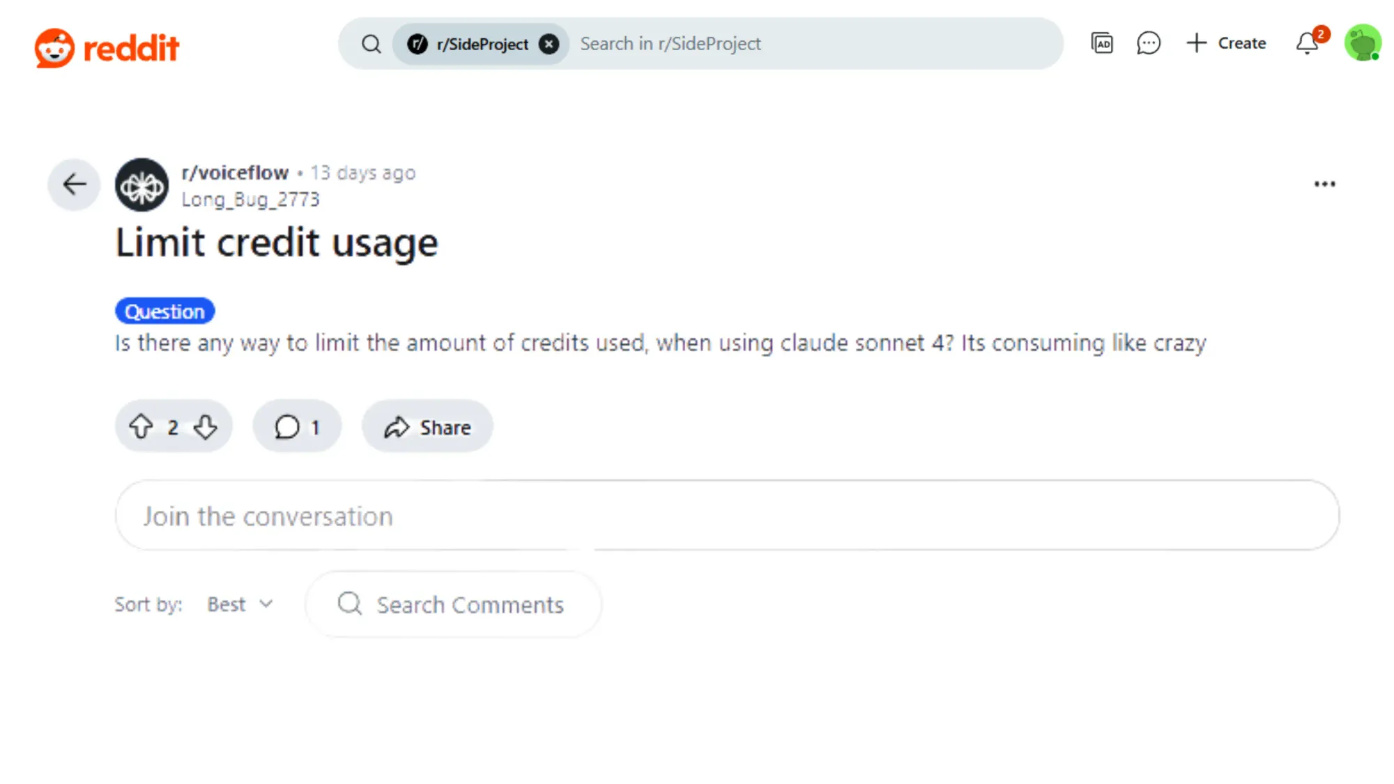 Limited Credit Usage