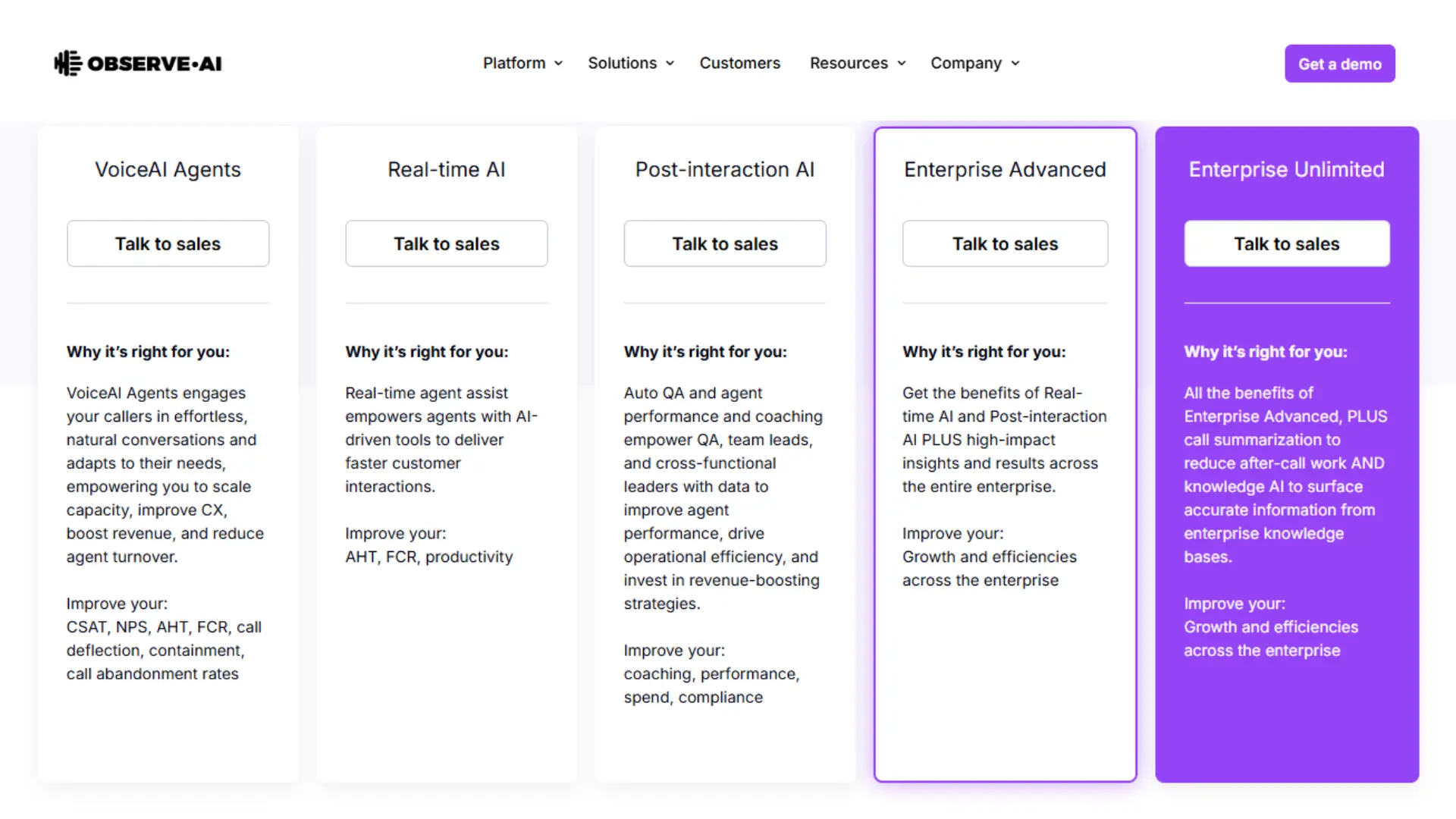 Observe.ai pricing works and tiers comparison