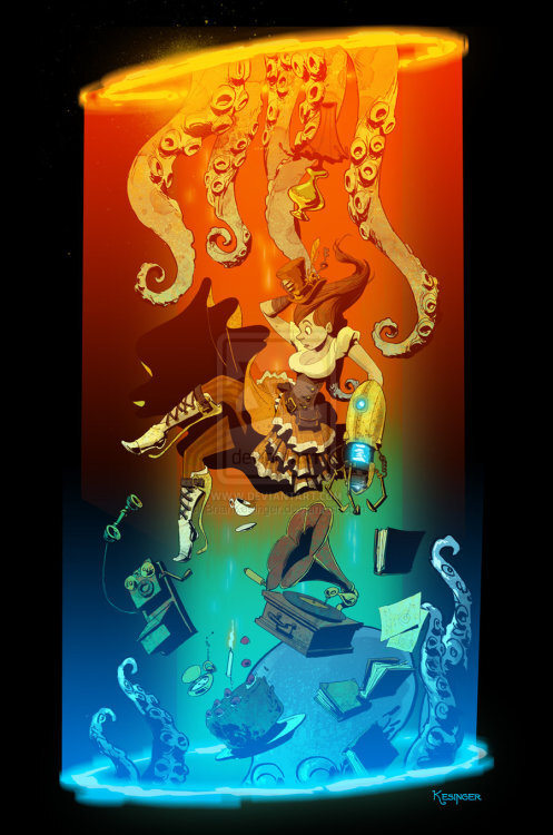 A steampunk portal homage by Brian Kesinger