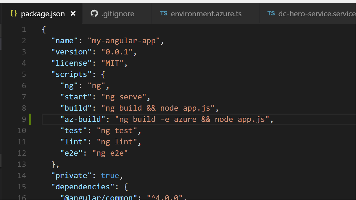 package-json-azure-env