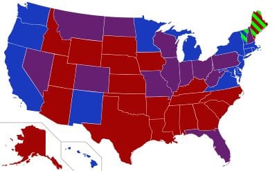 Senators' party affiliations delegation by state.