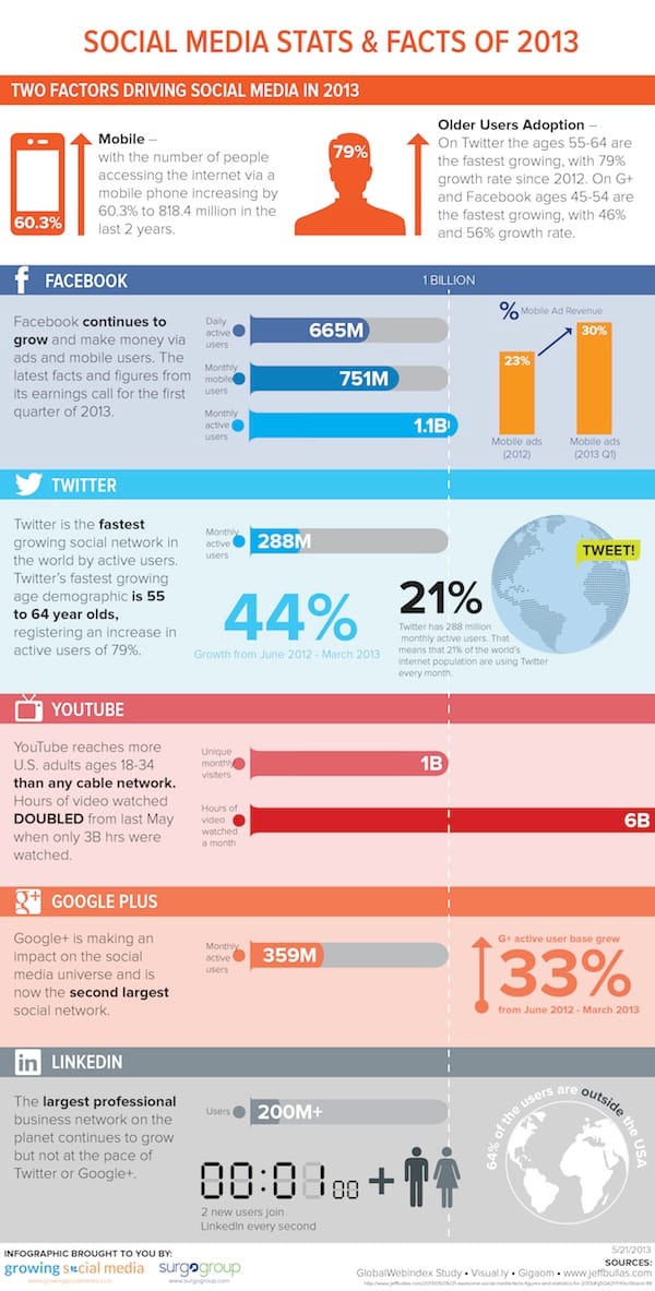 Social Media Stats of 2013