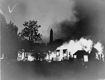 Bonus Army encampment burning