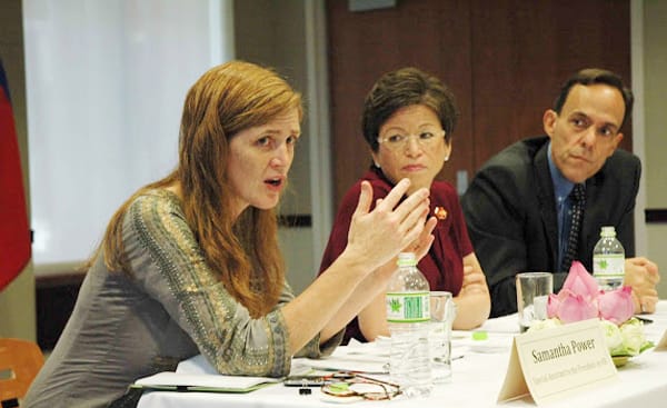 Samantha Power discusses foreign policy and human rights in human rights organizations // Credit: usembassy.gov