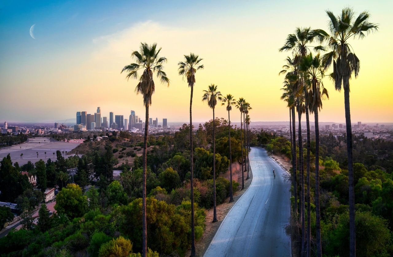 Shot of LA skyline.