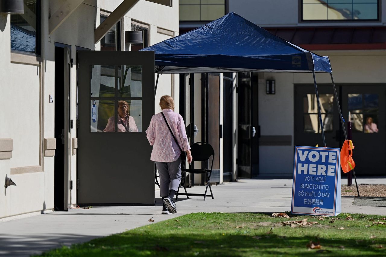 California voter headed into a polling location to vote in the June 2 Top Two primary. 