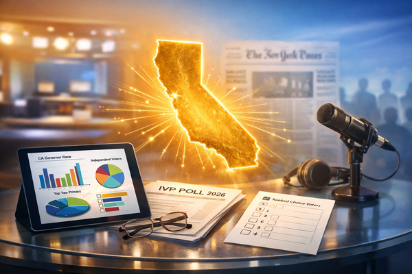 Independent Voter Project 2026 California governor poll showing independent voter trends, Top Two primary impact, and election reform data featured in national media coverage.