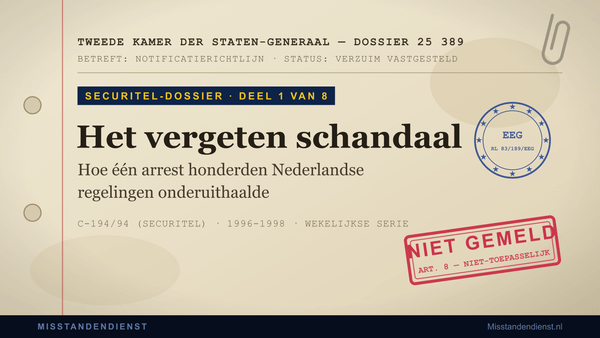 Het Securitel-dossier (1/8): het vergeten schandaal dat honderden Nederlandse regelingen onderuithaalde