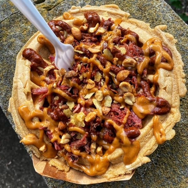 RECIPE: Peanut Butter Chocolate Pulled Pork Waffle