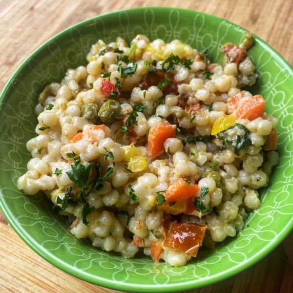 RECIPE: Pearl Couscous Salad with Tahini Dressing