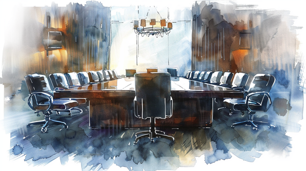 AI generated watercolour - boardroom table 
