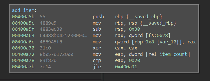 add_item() count constraint