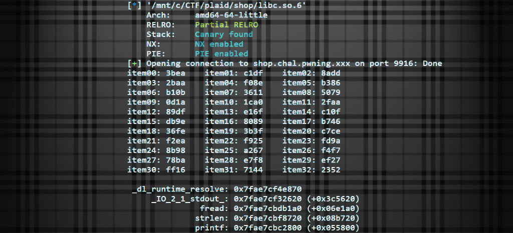 PlaidCTF Write-up: Shop
