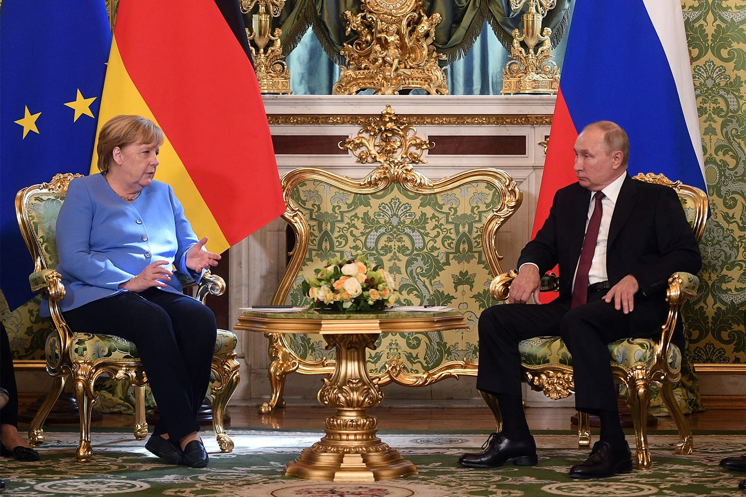 Ангела Меркель на встрече с Владимиром Путиным в Москве