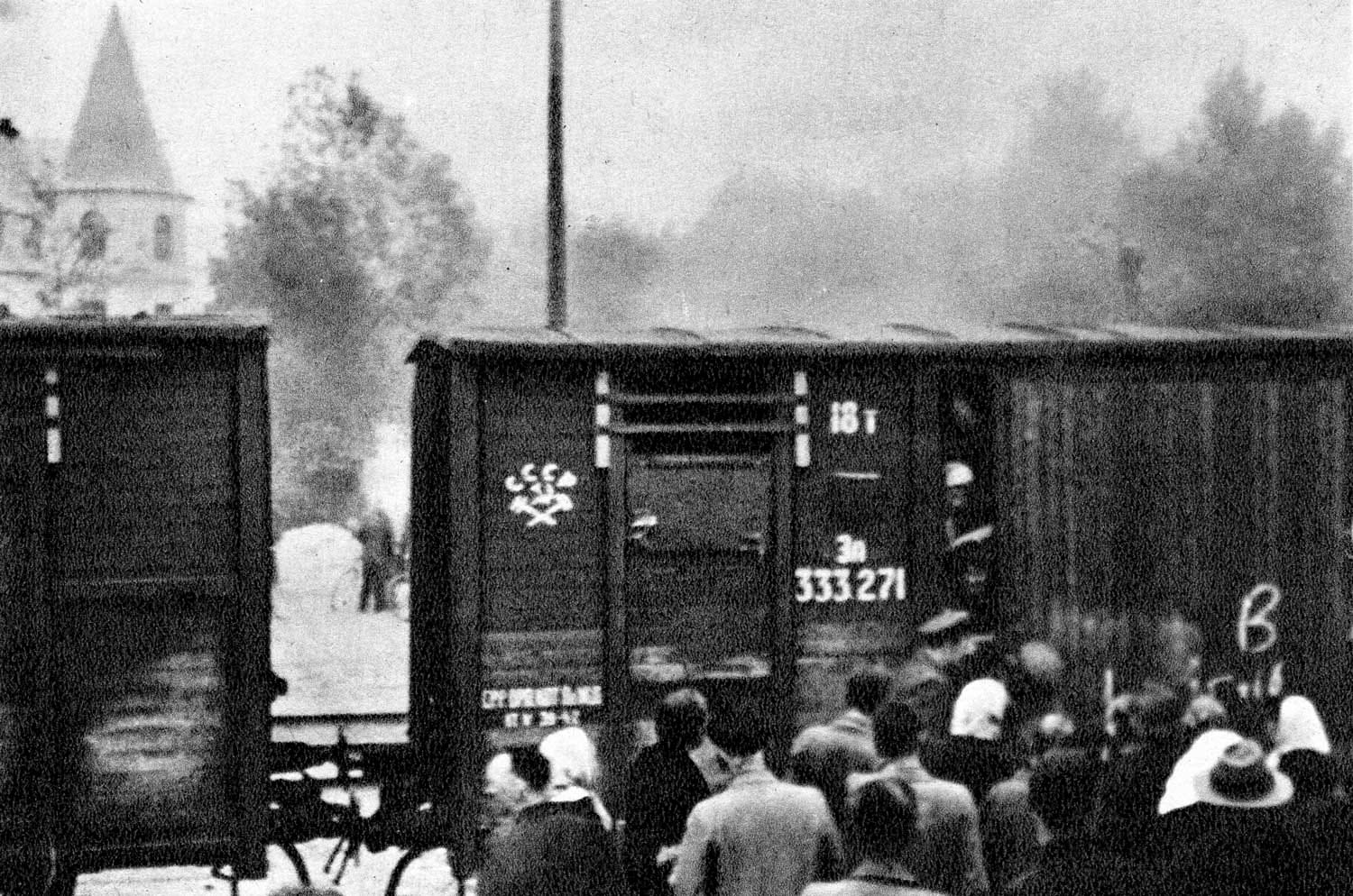 Депортация жителей Латвии. Железнодорожная станция Огре, 14.06.1941.