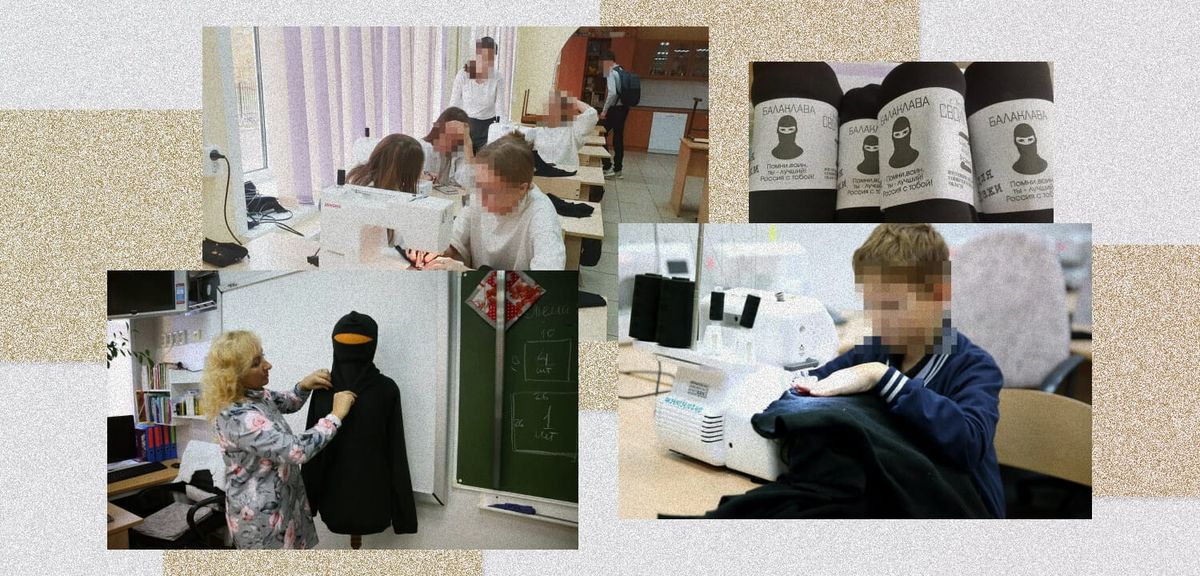 Школьники собирают носилки и вяжут балаклавы на уроках