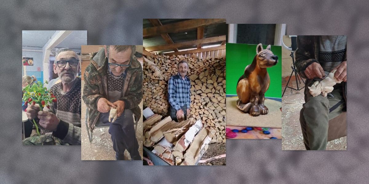 Игорь Перевалов и его деревянные изделия, коллаж