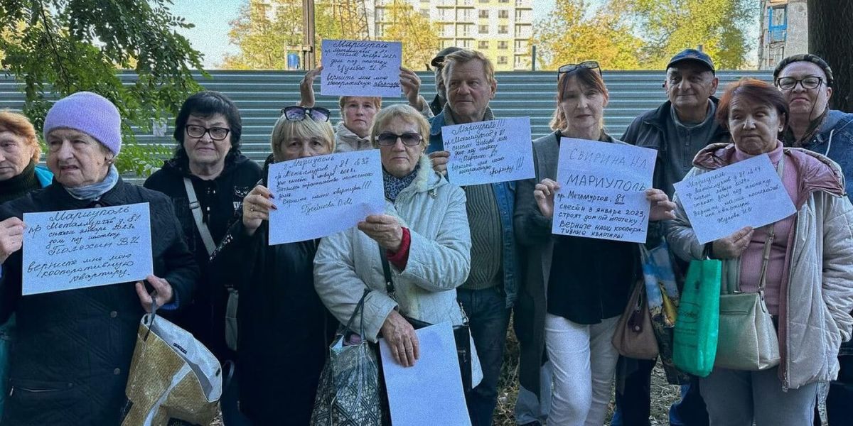 Мариупольцы протестуют, потому что им не дают квартиры взамен разрушенных
