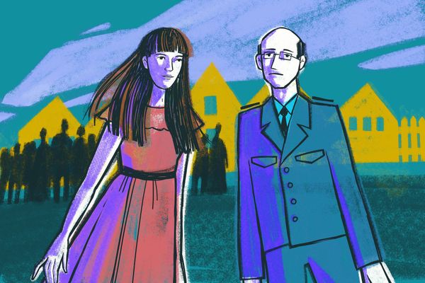 Иллюстрация, на которой изображены уборщица Марина Удгодская и Николай Локтев из «Единой России», участвовавшие в выборах гла