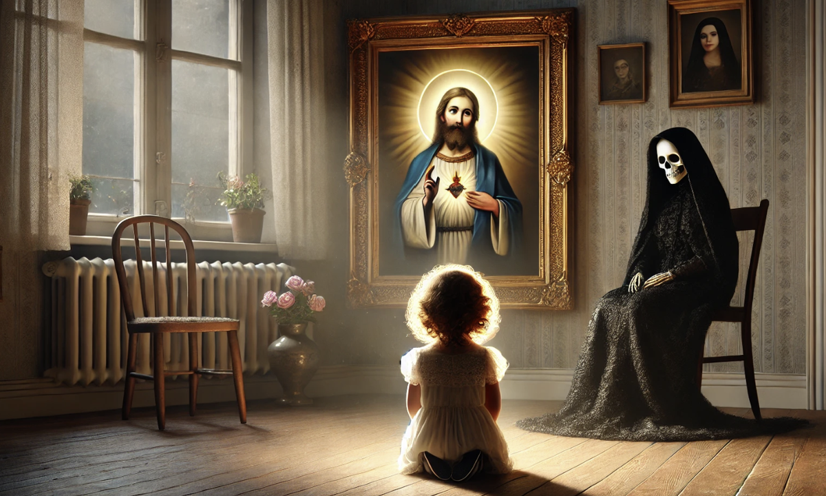 Chamacos en el patio, sombras en el umbral