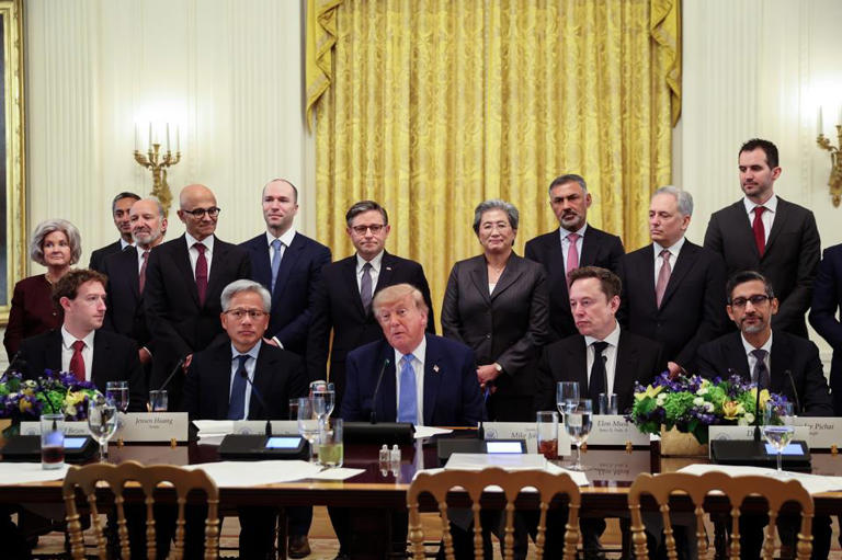 Donald Trump and AI execs including those from Facebook, X, Microsoft, NVIDIA, Google