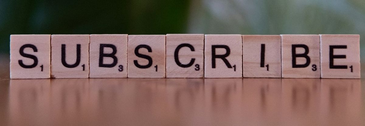 Subscribe written in Scrabble blocks