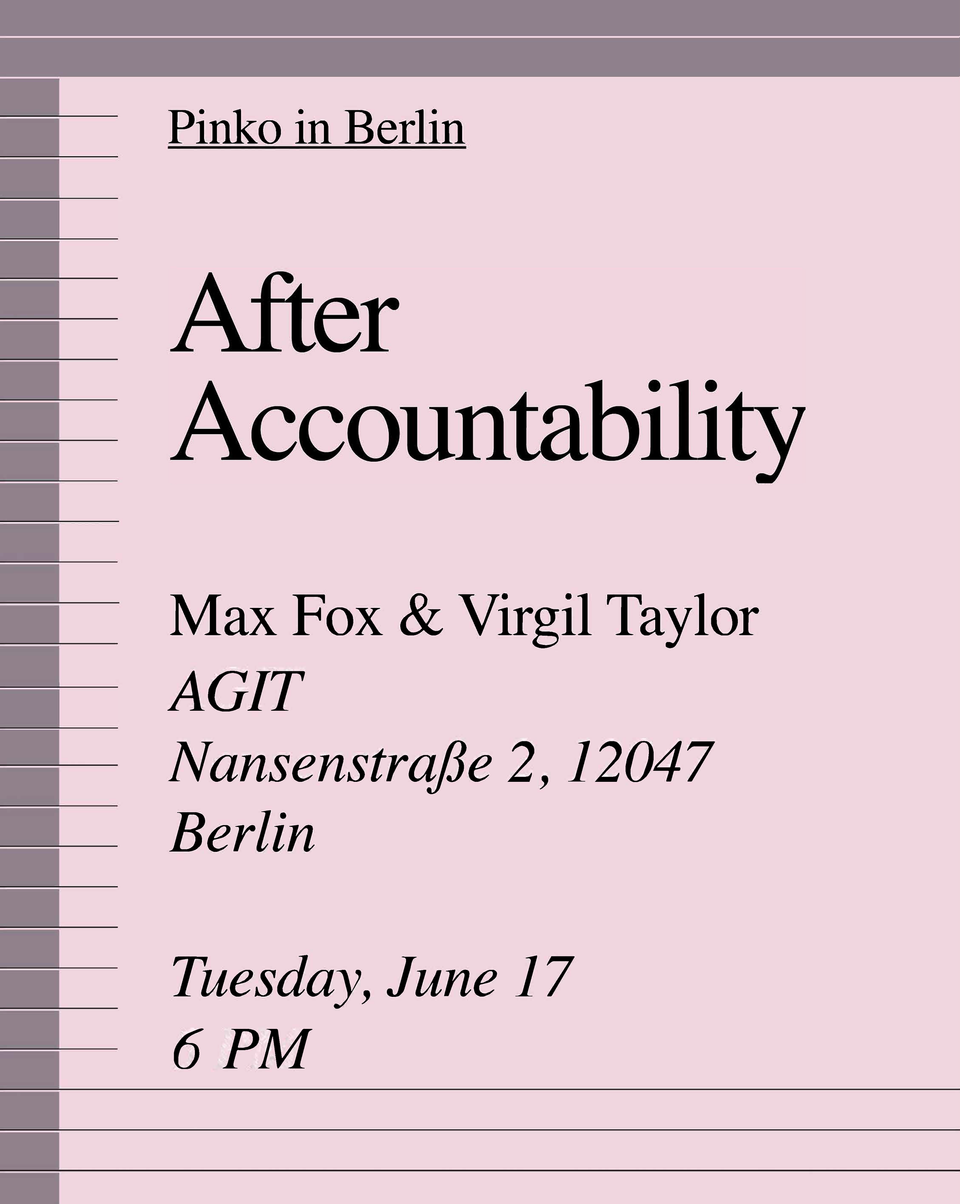 Pinko in Berlin: After Accountability