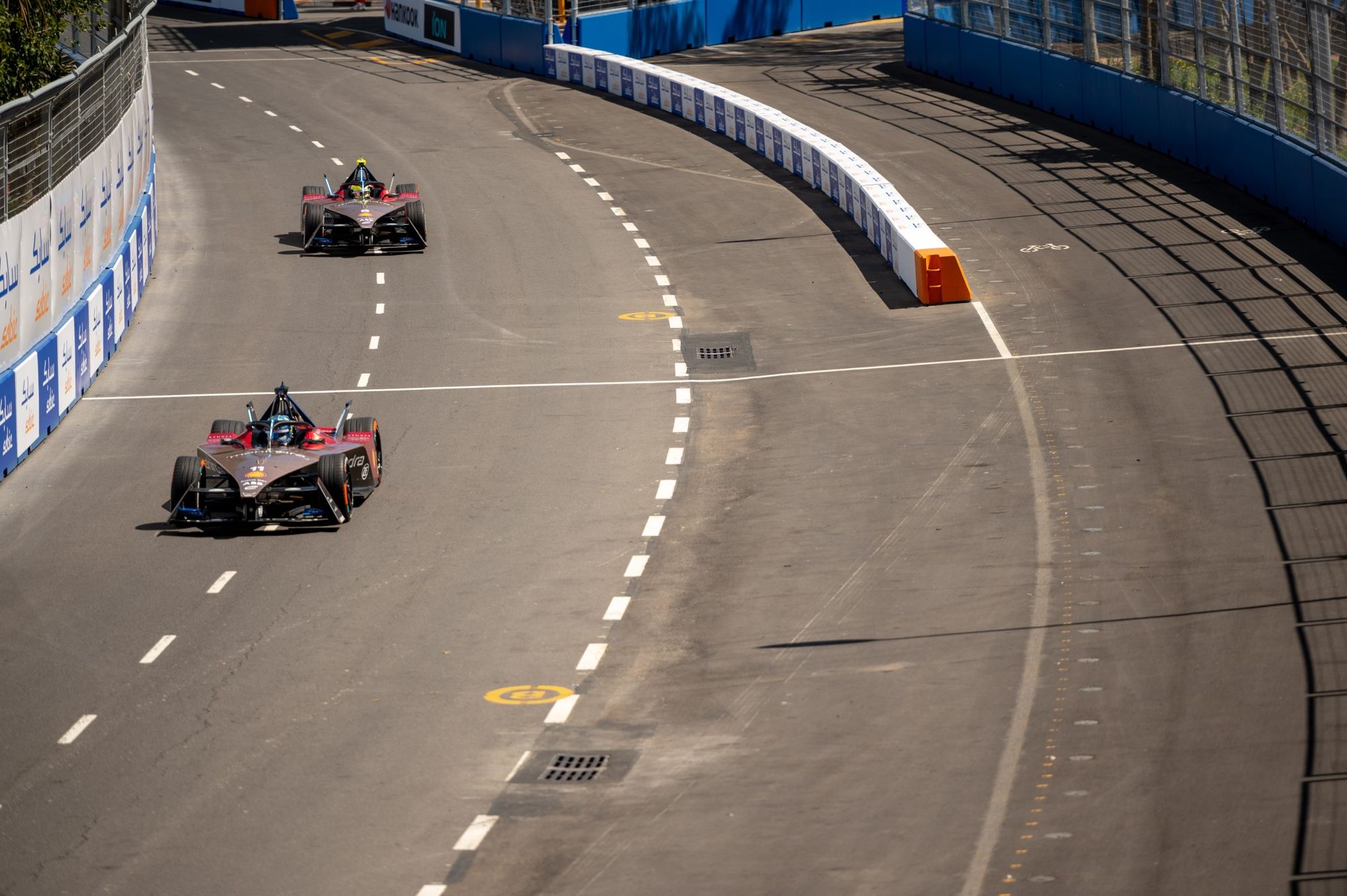 Lucas di Grassi and Oliver Rowland, Mahindra, Formula E