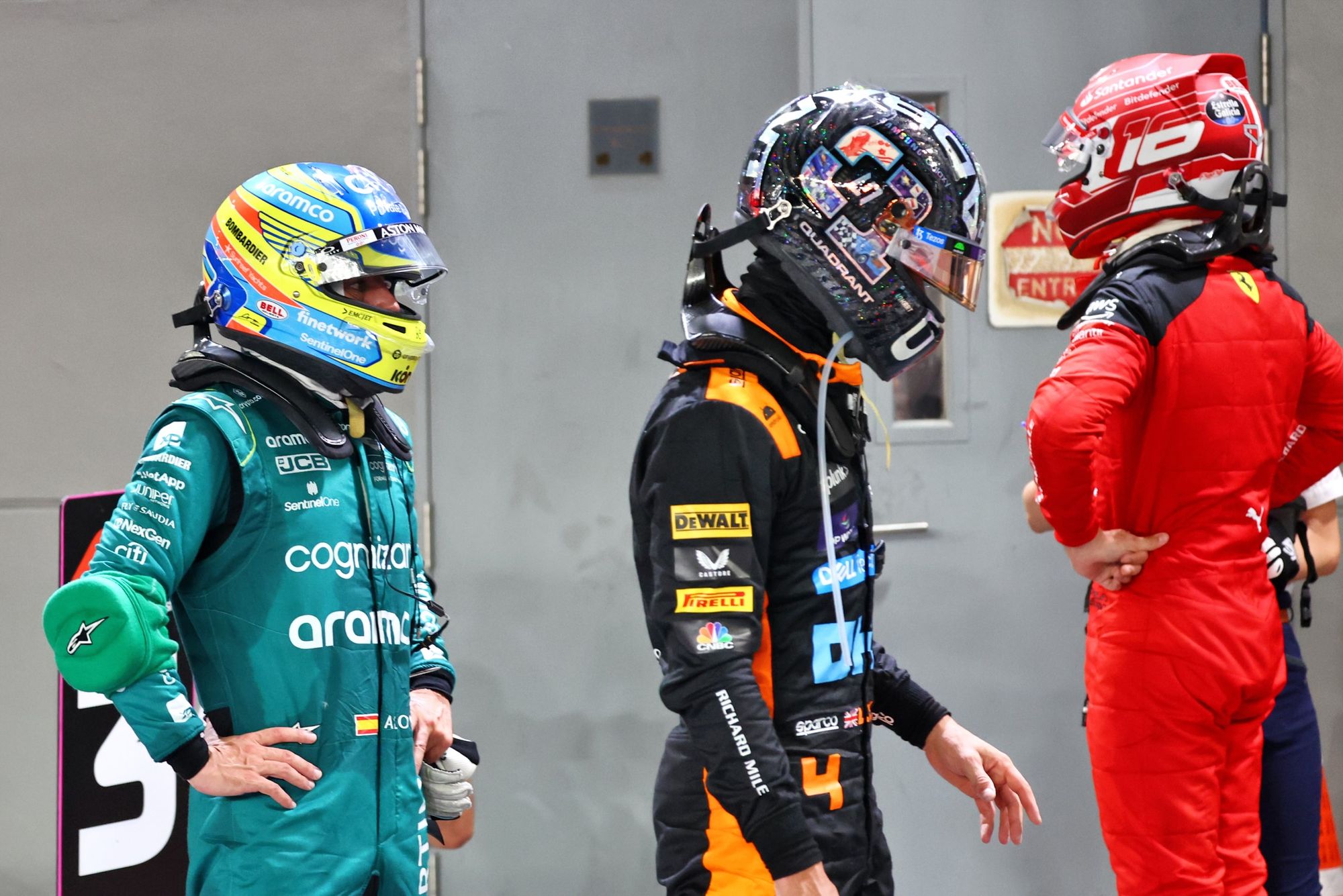 Fernando Alonso, Lando Norris, Charles Leclerc, F1