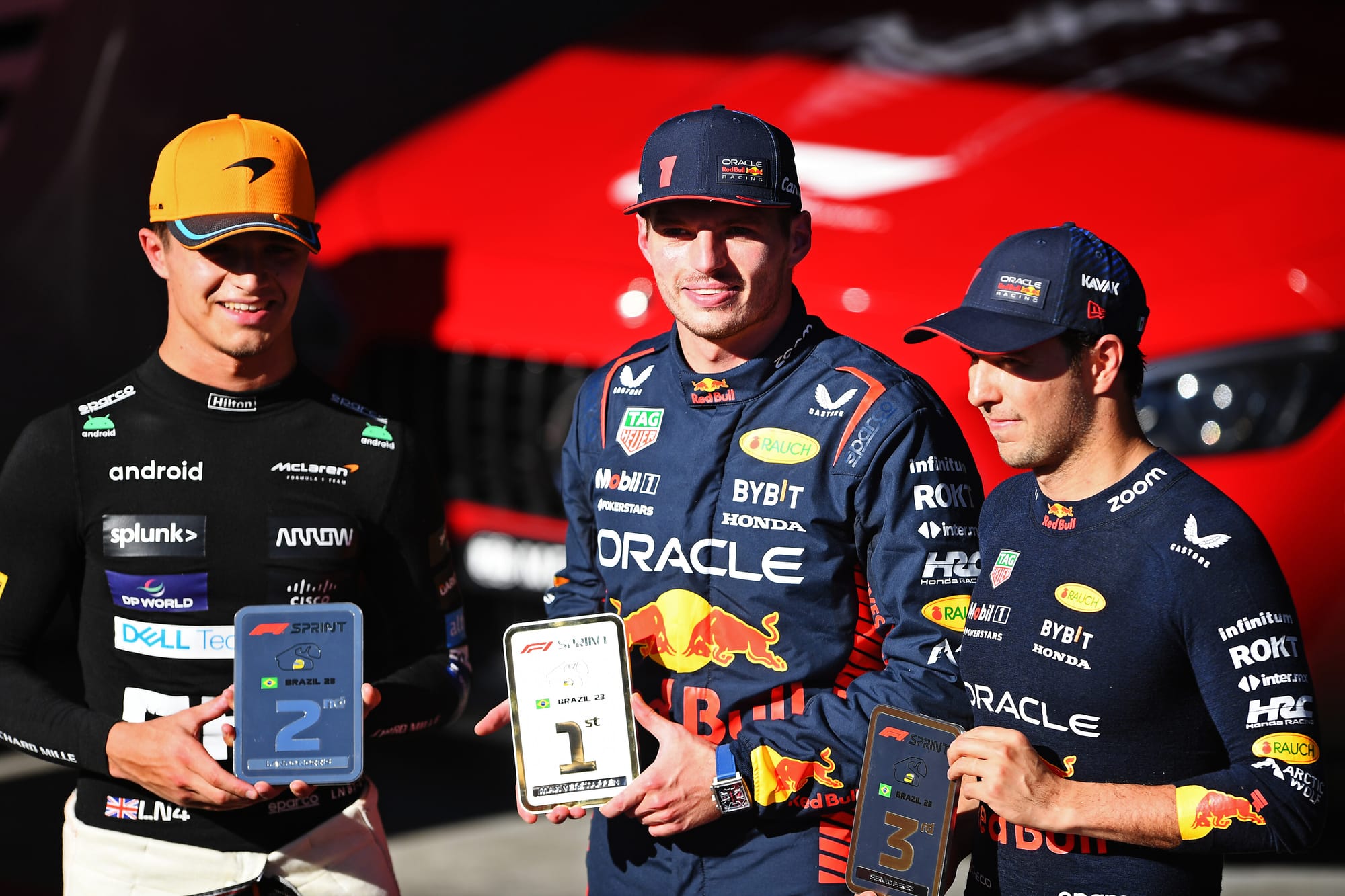 Lando Norris, Max Verstappen and Sergio Perez, F1