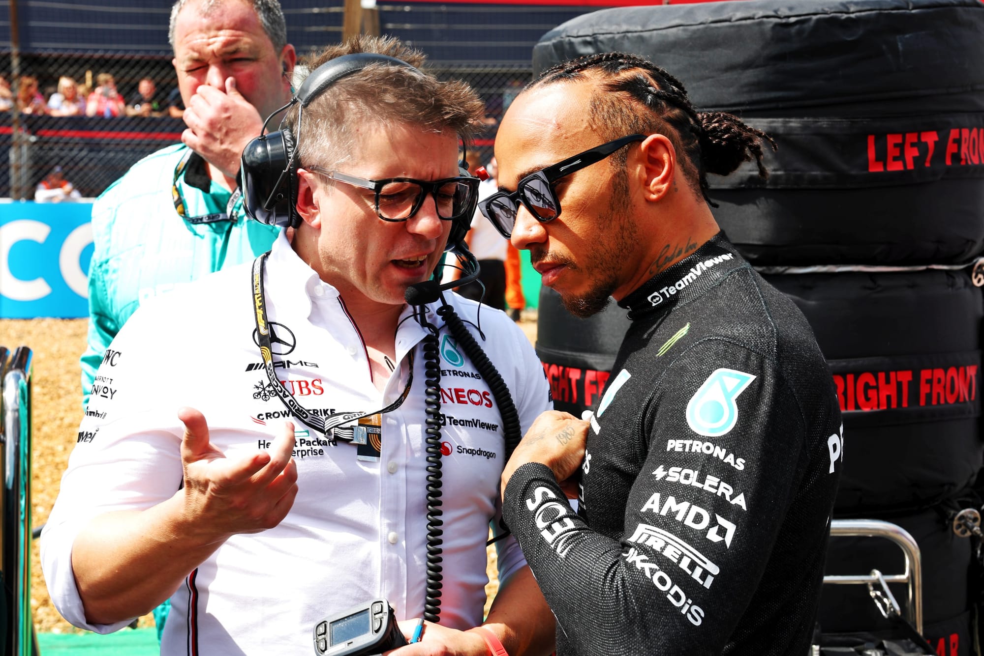 Peter Bonnington and Lewis Hamilton, Mercedes, F1