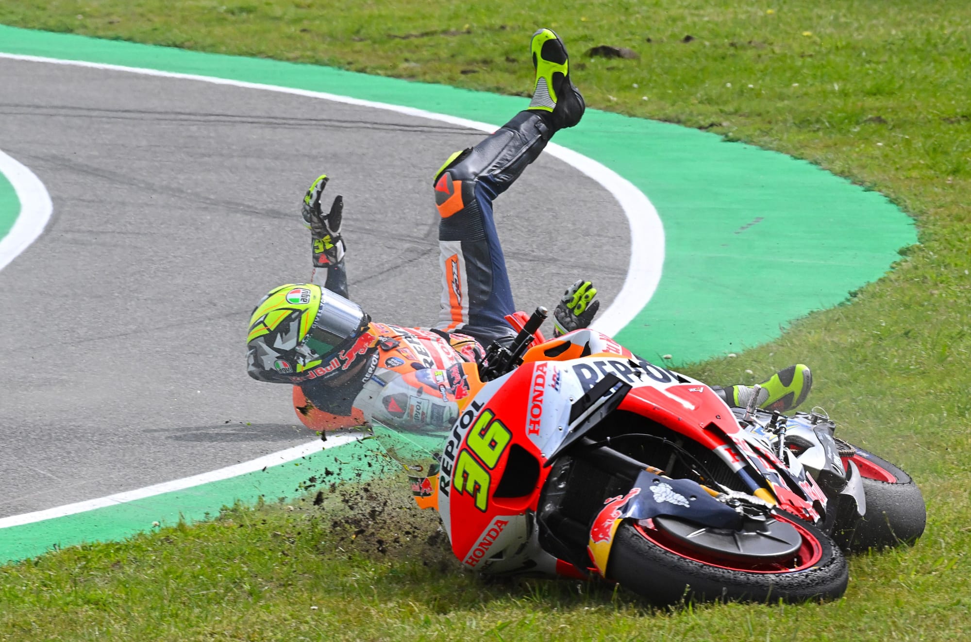 Joan Mir crash, Honda, MotoGP
