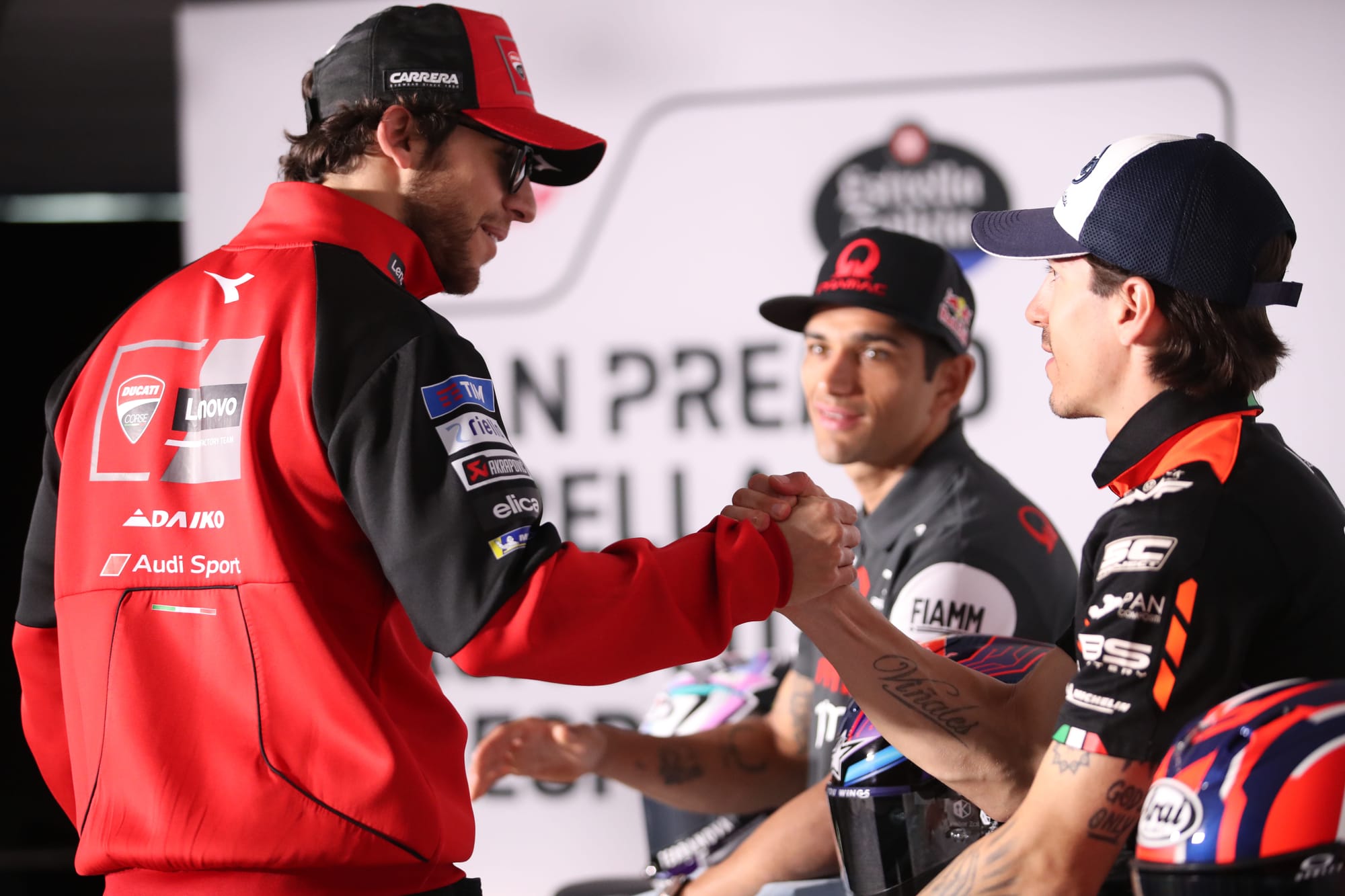 Enea Bastianini, Maverick Vinales and Jorge Martin, MotoGP