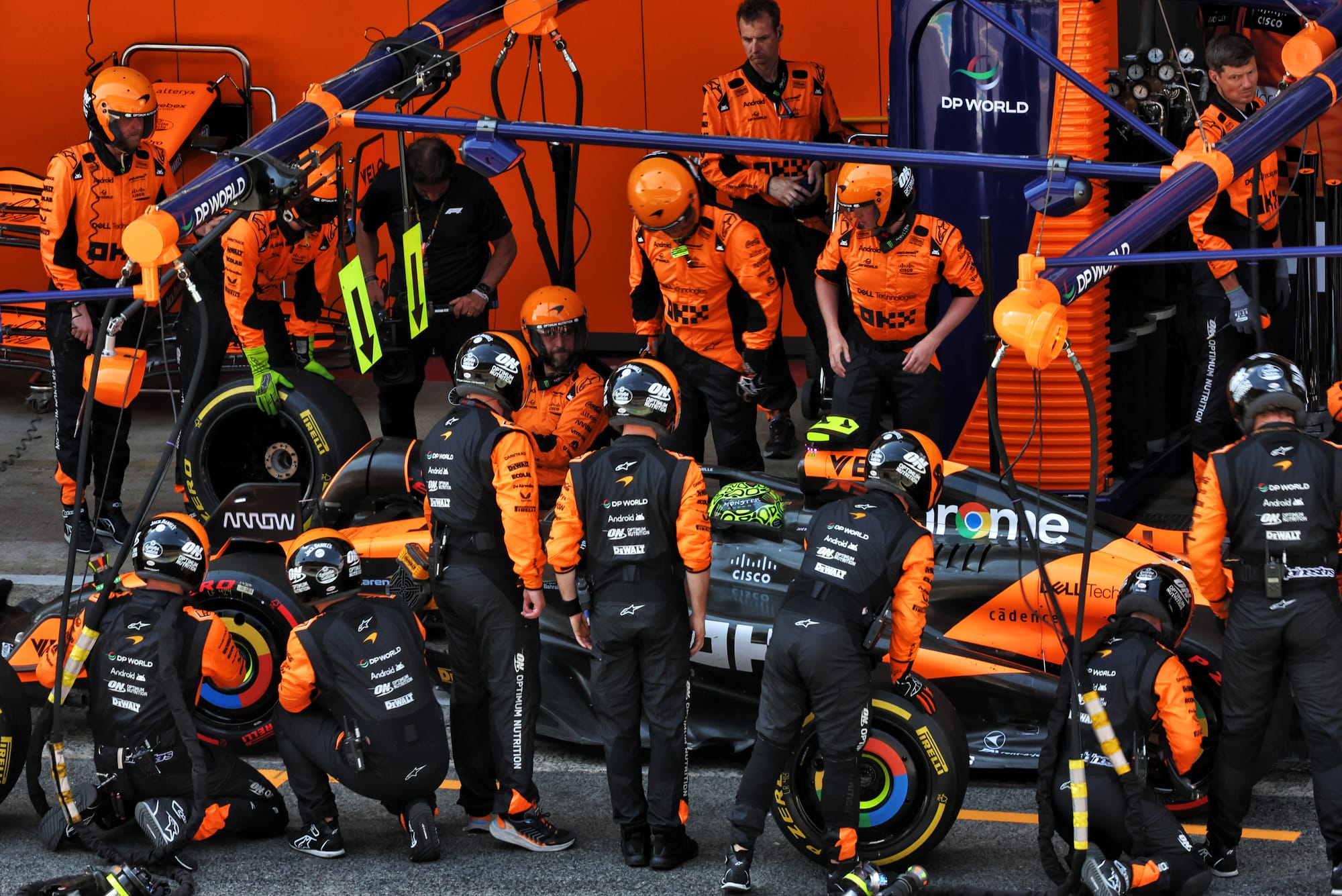 Lando Norris pitstop McLaren Spanish Grand Prix 2024