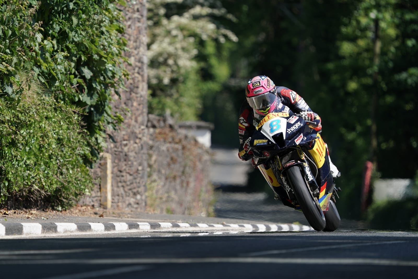 Davey Todd races his Supersport bike at the 2024 Isle of Man TT