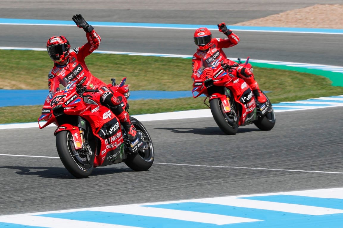 Pecco Bagnaia and Marc Marquez, Ducati, MotoGP